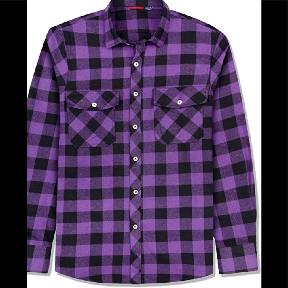 New Mens Cotton Flannel Long Sleeve Shirt Multiple Sizes - Picture 1 of 1